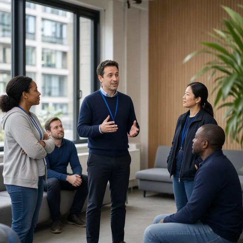 On-site workplace training delivered to employees in a UK office breakout area